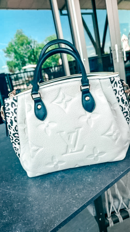 White + Cheetah Bag